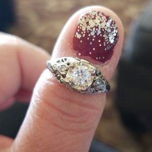 Late 1800's white gold diamond ring